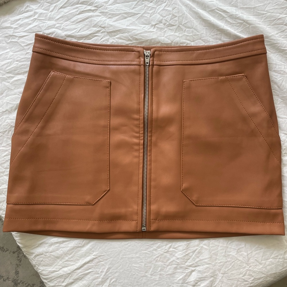 Free People Leather Mini Skirt